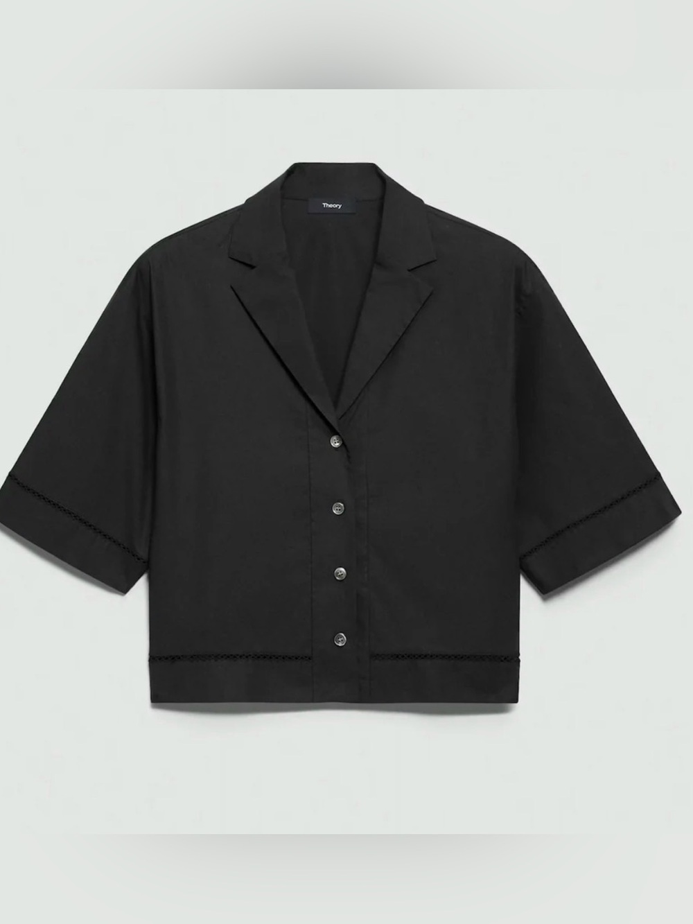 THEORY
BOXY CAMP SHIRT IN CITY POPLIN - BLACK